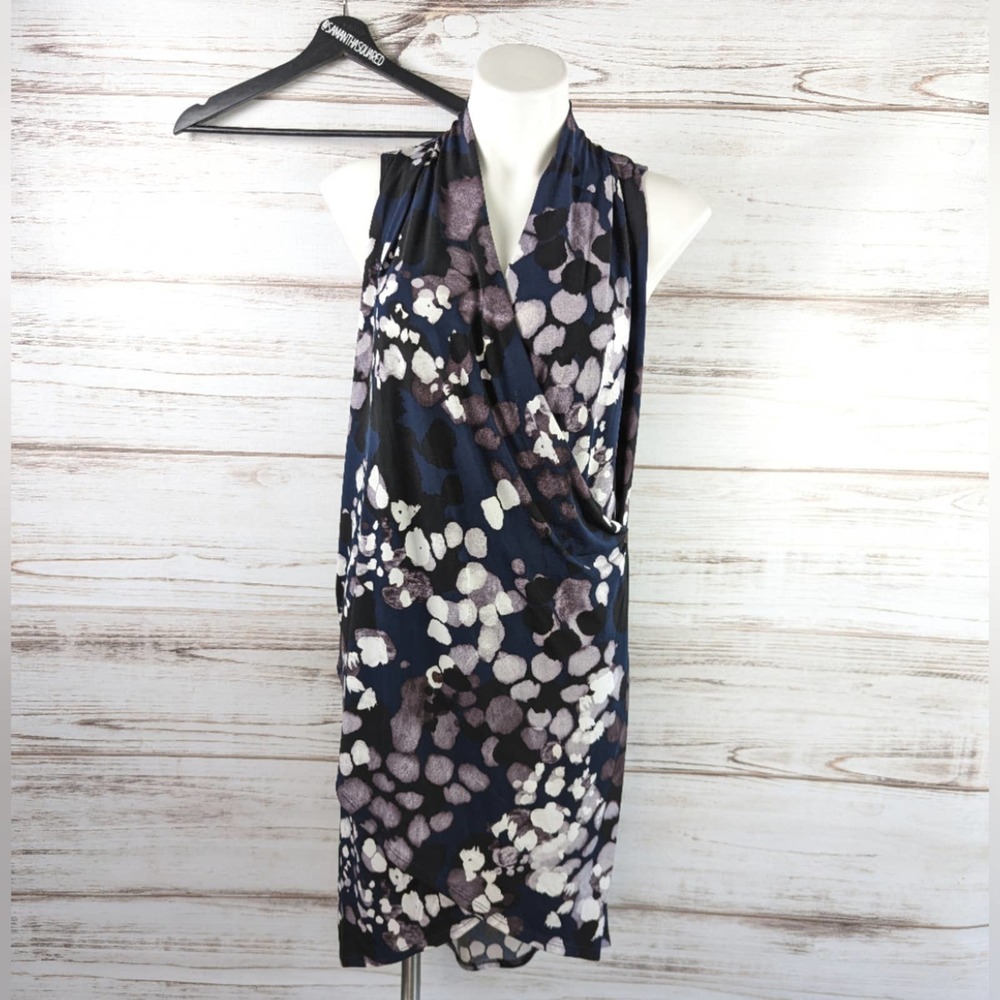 Clara Sun Woo Watercolor Print Drape Dress/Tunic Sz Small